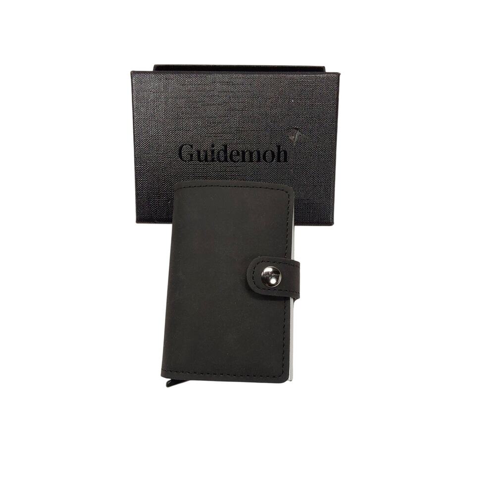 Men's Slim Leather Wallet w/ AirTag Slot, RFID & Pop-Up Card Holder